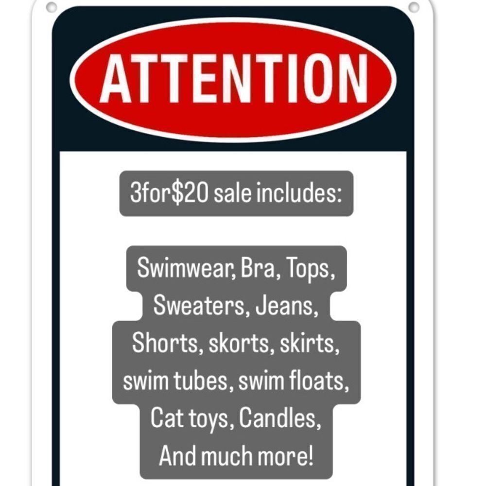 3for$20 sale! More than 5000 items to choose from!